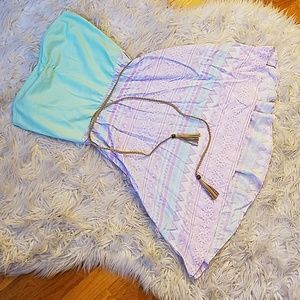 ROXY STRAPLESS SUNDRESS W/BELT AND POCKETS